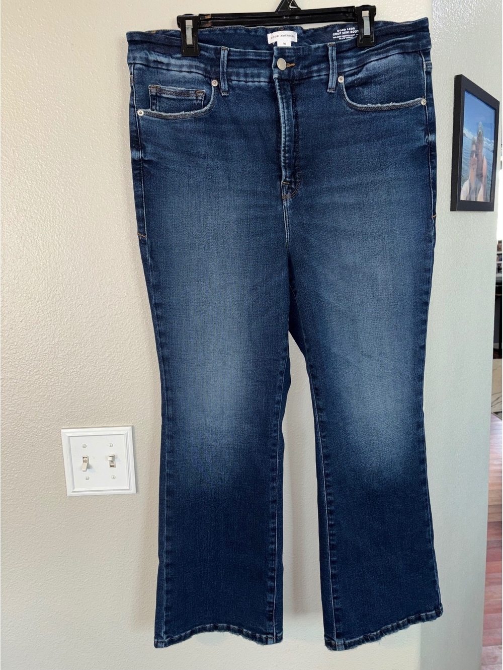 Good American Good Legs Crop Mini Boot Mid-Rise Jeans Women's Size 16